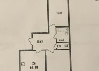 Продам двухкомнатную квартиру, 66.7 м2, Мурино, Екатерининская улица, 10, ЖК Три кита