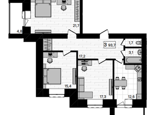 Продается 3-ком. квартира, 93.7 м2, Амурская область, Красивая улица, 23А