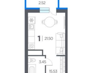 Продаю квартиру студию, 21.9 м2, село Дядьково, Малиновая улица, 5