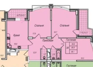 Продам 3-ком. квартиру, 90 м2, Краснодар, улица Архитектора Петина, 18/3, ЖК Екатеринодар