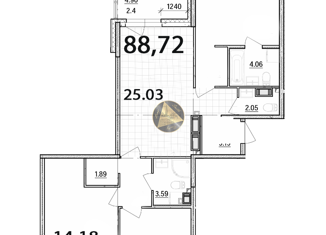 Продается 3-ком. квартира, 88.72 м2, Санкт-Петербург, ЖК Белый Остров, Белоостровская улица, 7