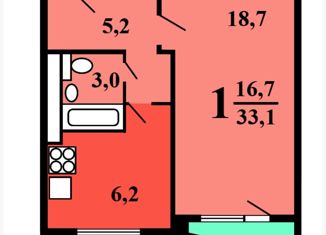 Продажа однокомнатной квартиры, 33 м2, Москва, Аргуновская улица, 16, метро ВДНХ