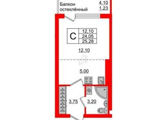 Продается квартира студия, 25.28 м2, Калининград, улица Олега Кошевого, 30, ЖК Стерео
