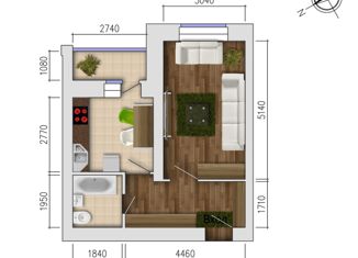 Продажа однокомнатной квартиры, 35.7 м2, Воронеж, Сельская улица, 2/1, ЖК Микрорайон Боровое