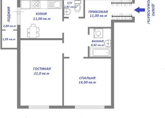 Продаю двухкомнатную квартиру, 62 м2, Екатеринбург, Переходный переулок, 6, ЖК Гольфстрим