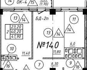 Продается 2-ком. квартира, 41.9 м2, Омская область