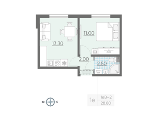 Продается однокомнатная квартира, 28.8 м2, посёлок Ковалёво, Поперечная улица, 15