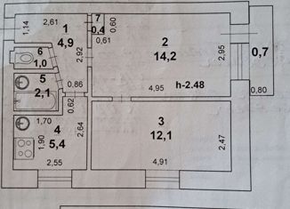 Продам 2-комнатную квартиру, 40.1 м2, Козьмодемьянск, улица Гагарина, 22А