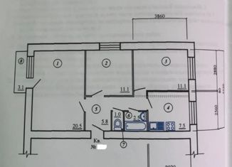 Продажа трехкомнатной квартиры, 61.5 м2, Ростов-на-Дону, улица Содружества, 3, Советский район