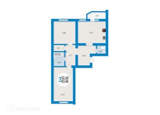 Продажа 3-комнатной квартиры, 83.88 м2, Уфа, Владивостокская улица, 10, ЖК Меридиан