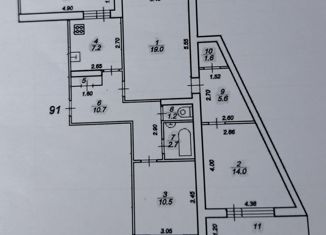 Продаю трехкомнатную квартиру, 74 м2, Торжок, Ленинградское шоссе, 101