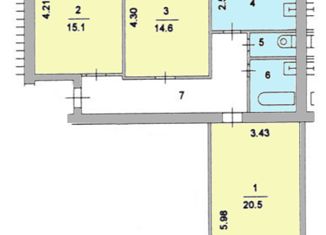 Продается трехкомнатная квартира, 76.2 м2, Москва, Ухтомская улица, 13, Ухтомская улица