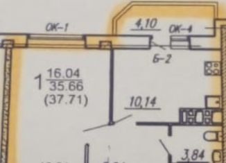 Однокомнатная квартира на продажу, 35.7 м2, Брянск, улица имени О.Н. Строкина, 7, ЖК Квартал Авиаторов
