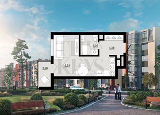 Квартира на продажу студия, 24.13 м2, Пушкин, Камероновская улица, 14к1