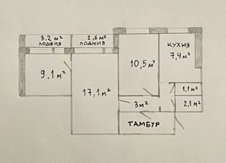 Продажа 3-комнатной квартиры, 53 м2, Пермский край, Коломенская улица, 13