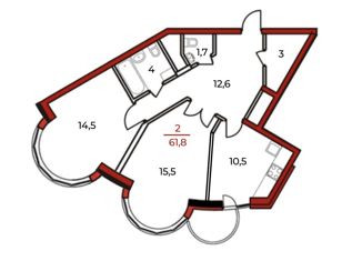 Продается 2-комнатная квартира, 61.8 м2, Москва, улица Москворечье, 31к1, район Москворечье-Сабурово