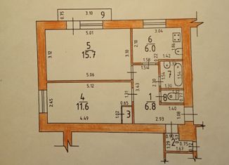 2-ком. квартира на продажу, 46 м2, Тамбов, Рабочая улица, 41