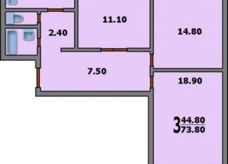 Продажа трехкомнатной квартиры, 72.6 м2, Москва, Гурьевский проезд, 9к1, Гурьевский проезд