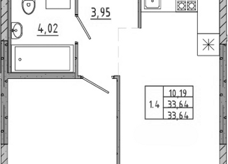 Продается 1-комнатная квартира, 33.64 м2, поселок Бугры, Тихая улица, 1, ЖК Новые Горизонты