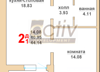 2-ком. квартира на продажу, 44 м2, Верхняя Пышма, Красноармейская улица, 12