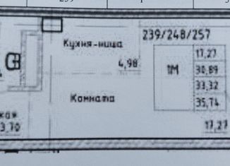 Продам квартиру студию, 35.7 м2, Челябинск, улица Энгельса, 4, Центральный район