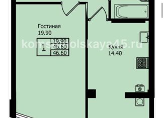 Продам 1-ком. квартиру, 46 м2, Ставрополь, Комсомольская улица, 45, микрорайон № 3