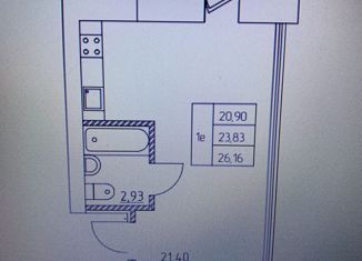 Продается квартира студия, 26 м2, Октябрьский, улица Ляйлы Марданшиной, 6