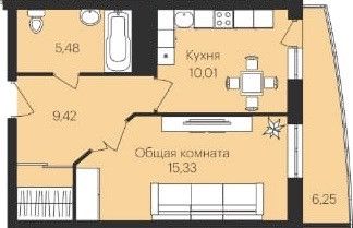 Продаю 1-комнатную квартиру, 40.1 м2, Саранск, проспект Российской Армии, 26