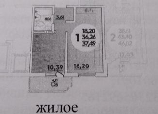 Аренда 1-комнатной квартиры, 36.26 м2, Краснодар, Прикубанский округ