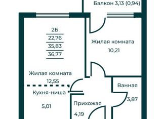 Продается 2-комнатная квартира, 36.77 м2, Свердловская область, Трудовая улица
