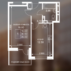 Продам 1-ком. квартиру, 39 м2, поселок Южный, Екатерининская улица, 1к2