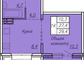 Продаю 1-комнатную квартиру, 29.4 м2, Новосибирск, ЖК Галактика