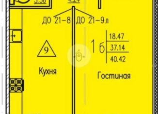 1-ком. квартира на продажу, 42.7 м2, Пенза, улица Генерала Глазунова, 15