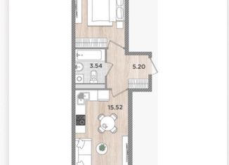 Однокомнатная квартира на продажу, 44.4 м2, Темрюк, Дальняя улица, 30
