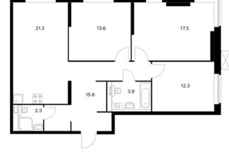 Продается трехкомнатная квартира, 86 м2, Москва, Волоколамское шоссе, 71к1, ЖК Город на Реке Тушино-2018