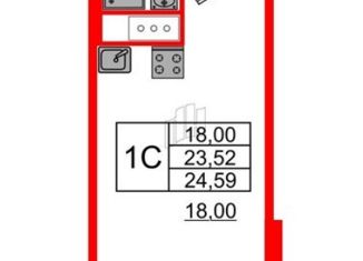 Продам квартиру студию, 23.52 м2, Санкт-Петербург, метро Политехническая