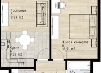 Однокомнатная квартира на продажу, 49 м2, Москва, Гжатская улица, 5к3, ЖК Лайф Кутузовский