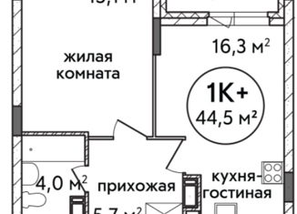 Продажа 1-комнатной квартиры, 44.5 м2, Нижний Новгород, Цветочная улица, 12к3, ЖК Подкова на Цветочной