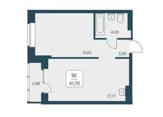 Продам 1-комнатную квартиру, 41.78 м2, Новосибирск, метро Заельцовская