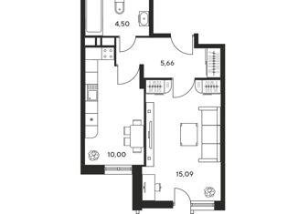 Продается однокомнатная квартира, 37.61 м2, Ростов-на-Дону, ЖК Гринсайд, улица Нансена, 109/6