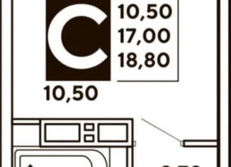 Продам квартиру студию, 18.8 м2, Краснодар, улица Западный Обход, 39/2к2, ЖК Самолёт