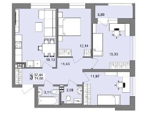 Продам 3-комнатную квартиру, 75 м2, Екатеринбург, улица Металлургов, 63, метро Площадь 1905 года