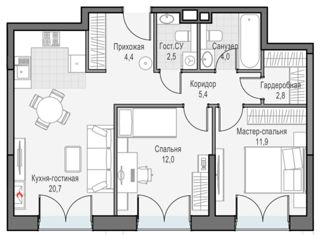 2-комнатная квартира на продажу, 63 м2, Москва, улица Академика Королёва, 21, станция Тимирязевская