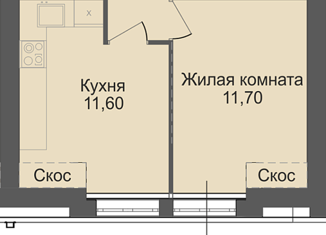 Продам однокомнатную квартиру, 35.6 м2, Новосибирск, Красный проспект, 323, ЖК Онега