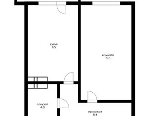1-комнатная квартира на продажу, 38.4 м2, Краснодар, улица Садовое Кольцо, 3, ЖК Зеленодар