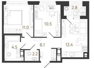 Продается 2-комнатная квартира, 48 м2, Санкт-Петербург, метро Волковская, Тосина улица, 5