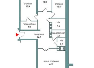Продаю трехкомнатную квартиру, 104.9 м2, Самара, 4-й проезд, 67А, Октябрьский район
