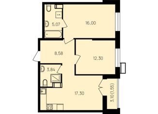 2-комнатная квартира на продажу, 64.2 м2, Калужская область, улица Славского, 10