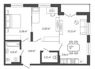 Продается 3-комнатная квартира, 59.46 м2, Новосибирск, улица Семьи Шамшиных, 94, Центральный район