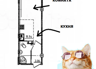 Продам квартиру студию, 22.5 м2, посёлок Мурино, улица Шоссе в Лаврики, 64к3